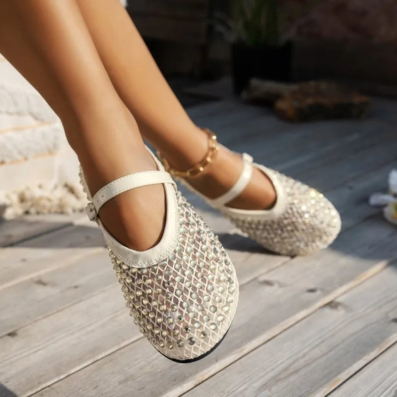 Élodie Crystal Barefoot - Sabrinas Respiráveis com Brilho