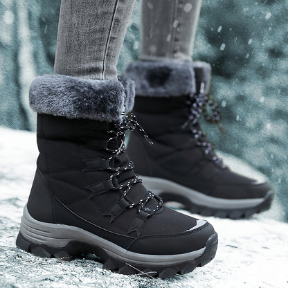 Bottes Imperméables Isolées Femme Neige Doublure Fourrure