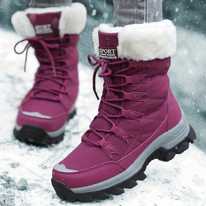 Bottes Imperméables Isolées Femme Neige Doublure Fourrure