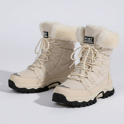 Bottes Imperméables Isolées Femme Neige Doublure Fourrure