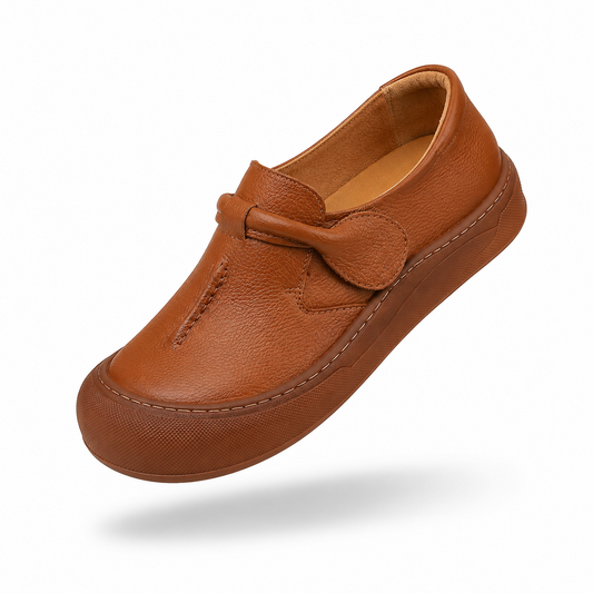 Vintage Ease – Mocassins em couro genuíno para mulher