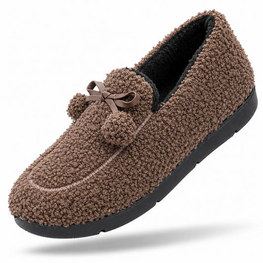 Isalisse - Pantufas de Inverno Forradas com Laço