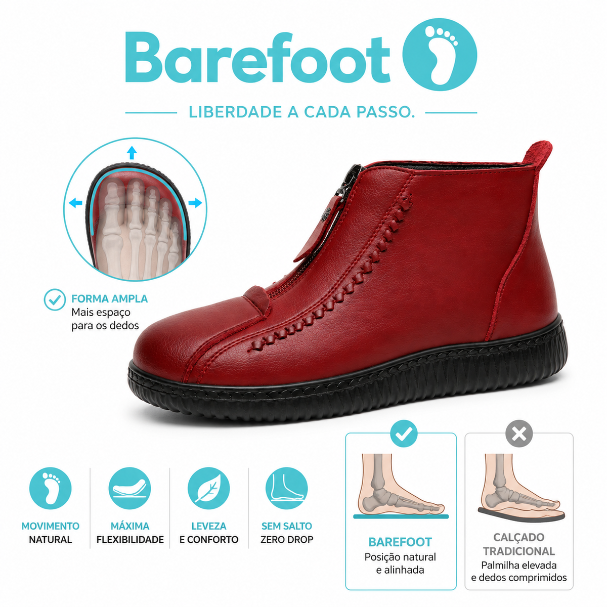 HotConfort – Botas Barefoot de Senhora Impermeáveis e Aveludadas