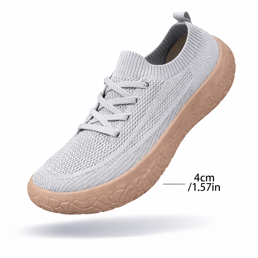 FlexKnit Comfort – Ténis Barefoot Feminino Pé Largo