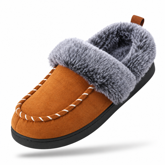 Evelisse - Pantufas Femininas de Inverno Fechadas e Forradas