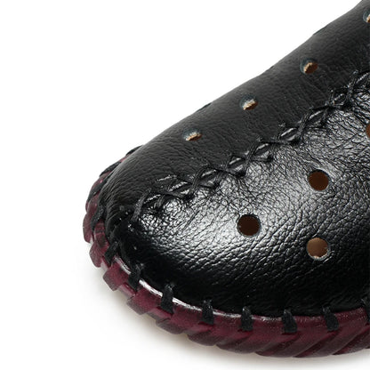 SoftAura – Sapatos em couro genuíno perfurado para mulher