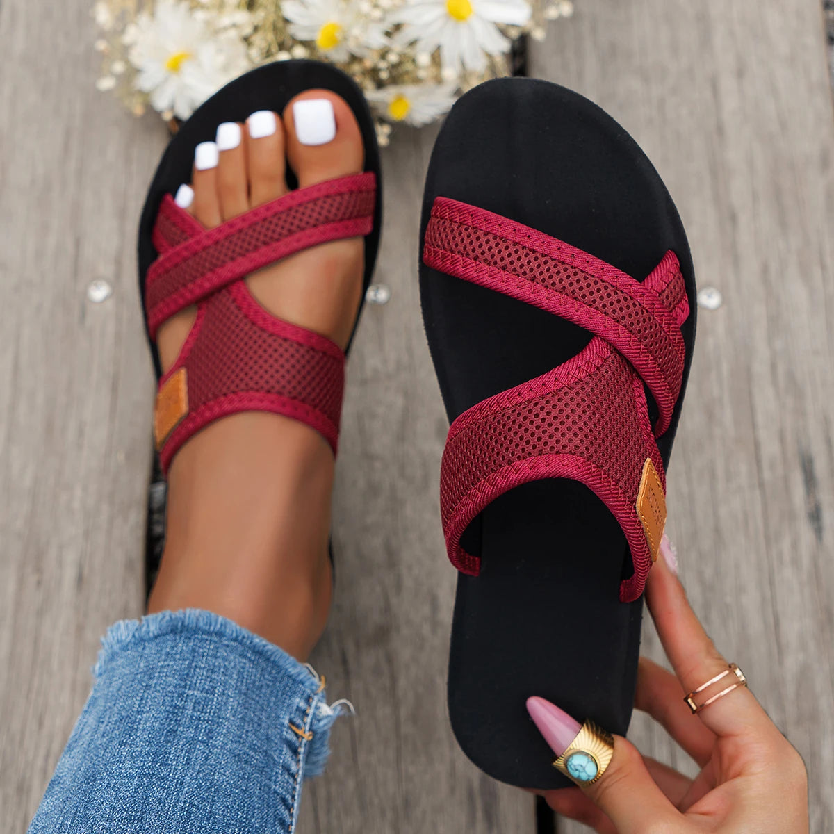 AirComfort Sandal Lady - Sandálias Senhora Respiráveis Conforto Diário Antiderrapantes