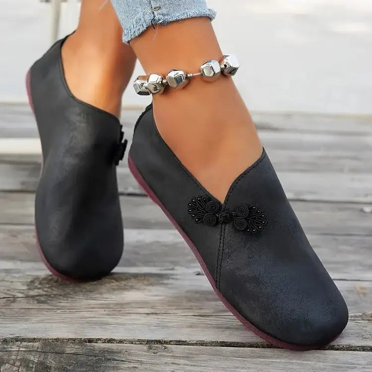 Celinne - Mocassins Femininos Retro em Canvas