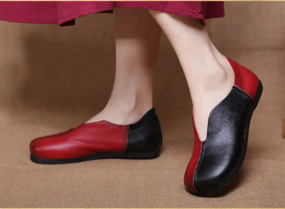 Heritage Loafer – Mocassins em couro genuíno de estilo vintage para mulher