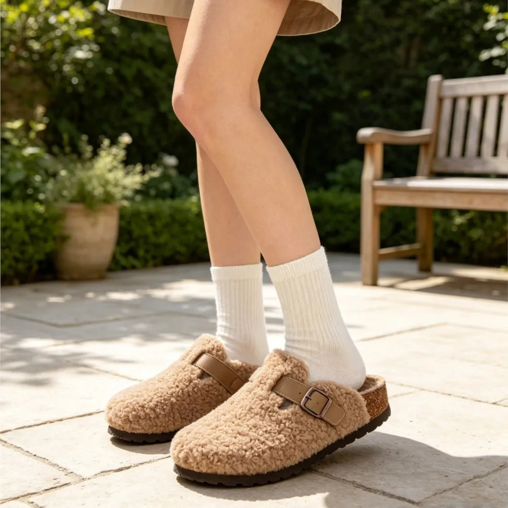 Odelisse - Mules Barefoot Femininos Forrados com Fivela