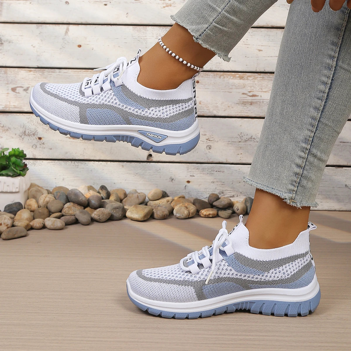 AeroLuna Knit – Sapatos Barefoot Femininos em Malha Respirável