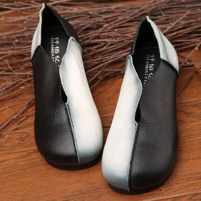 Heritage Loafer – Mocassins em couro genuíno de estilo vintage para mulher