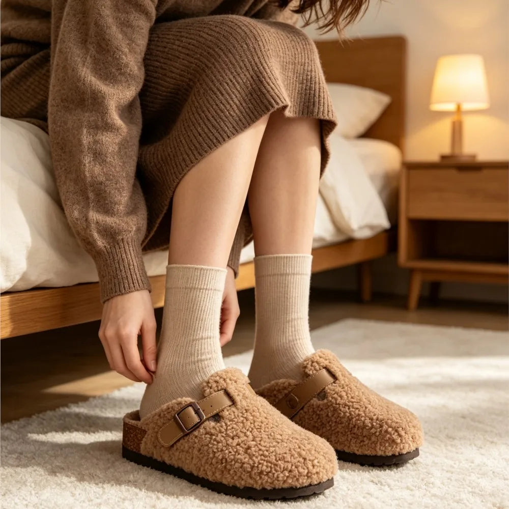 Odelisse - Mules Barefoot Femininos Forrados com Fivela