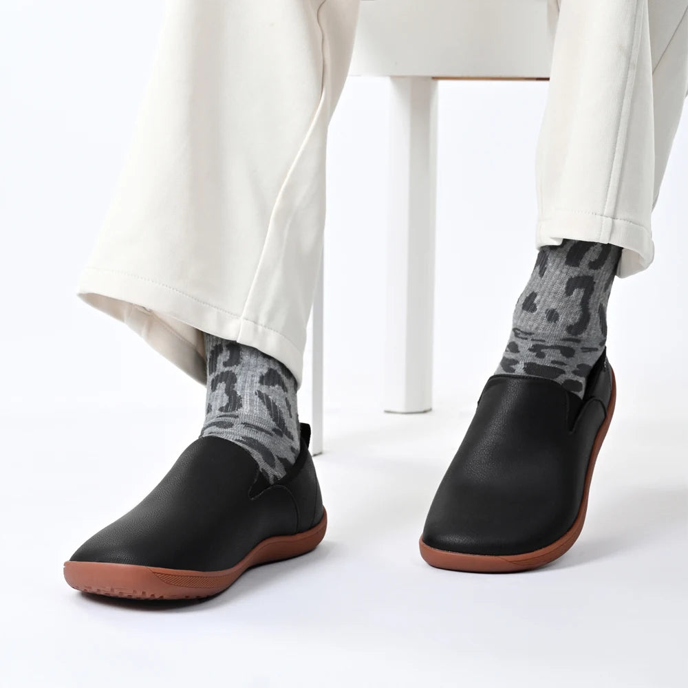 OfficeFlex Leather – Sapatos Minimalistas Com Biqueira Larga Em Pele Para Homem