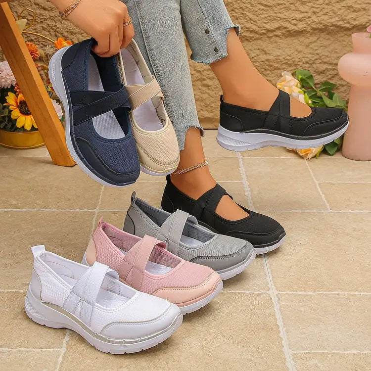 SoftStep Mary Jane Lady - Sapatos Senhora Conforto Antiderrapantes Slip-On com Tira
