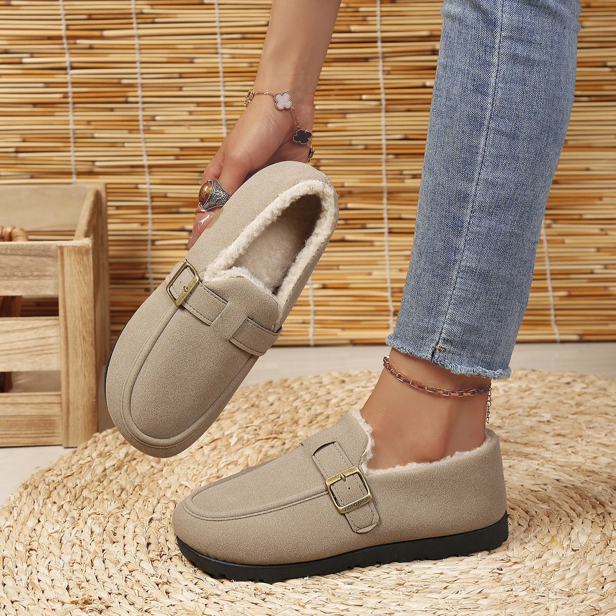 Nevora - Mocassins Femininos de Inverno Forrados