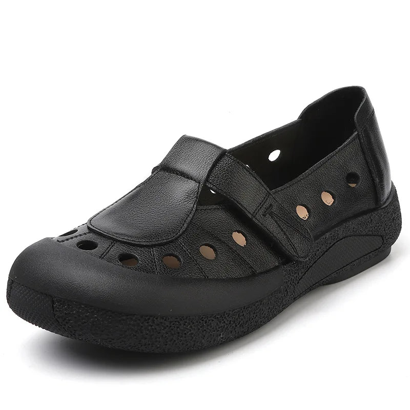 Summer Grace – Sapatos em couro genuíno perfurados para mulher