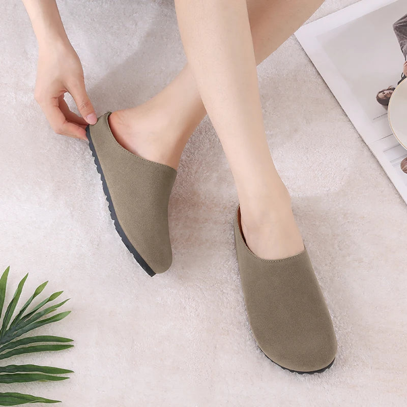 Velura Ease – Mules Barefoot em Camurça Vegan Conforto Natural