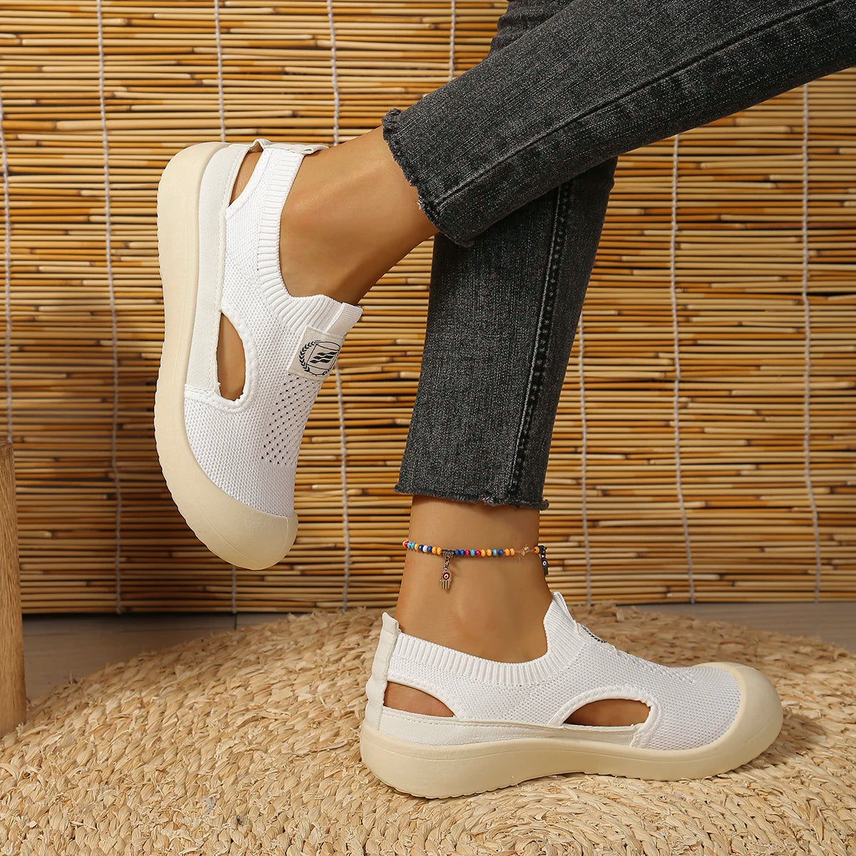 PureKnit Flow – Sapatos barefoot respiráveis em malha slip-on unissexo