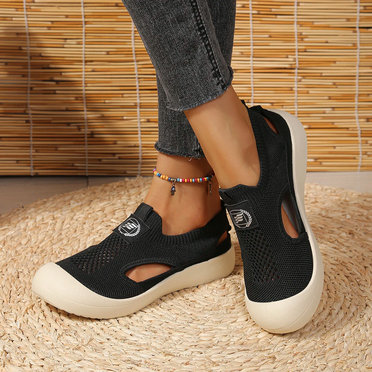 PureKnit Flow – Sapatos barefoot respiráveis em malha slip-on unissexo