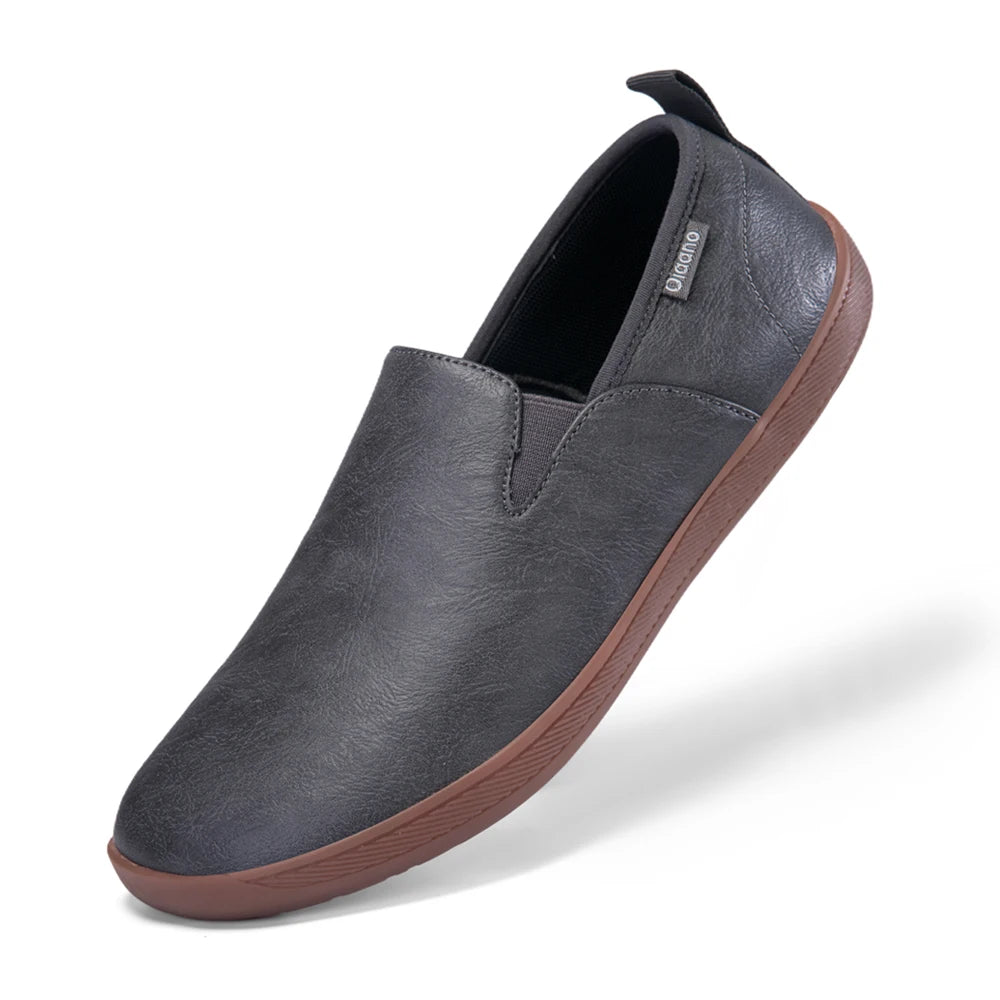 OfficeFlex Leather – Sapatos Minimalistas Com Biqueira Larga Em Pele Para Homem