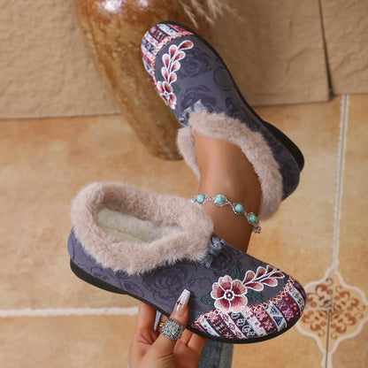Amelisse - Sapatos Femininos de Inverno Bordados e Forrados