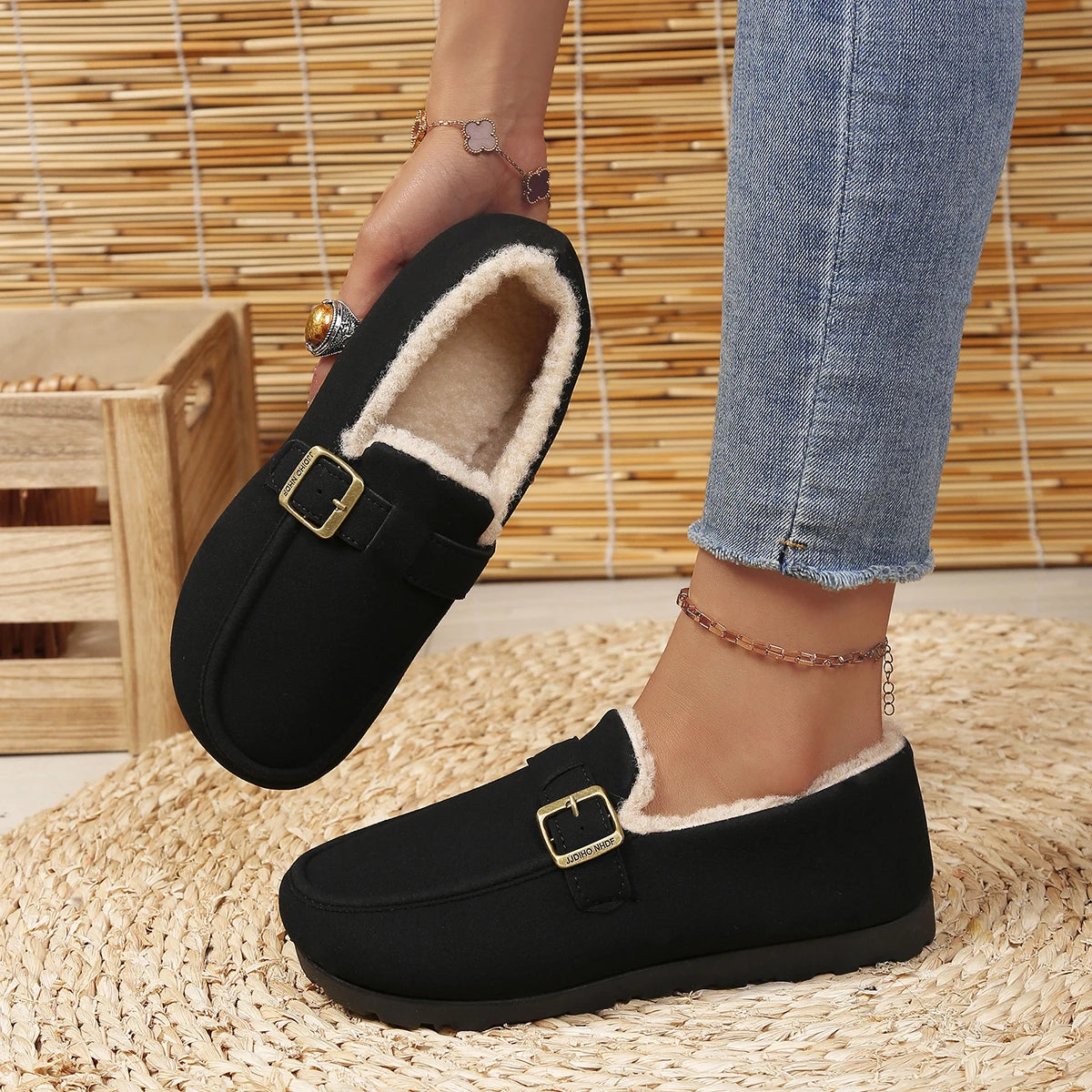 Nevora - Mocassins Femininos de Inverno Forrados