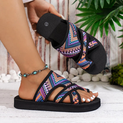 EthnicEase Lady - Sandálias Senhora Slide Verão Leves Conforto Diário