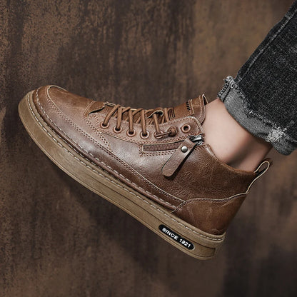 Bottes de Travail Chaudes en Cuir Pour Homme Velours