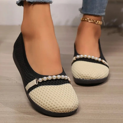 Perla Knit Barefoot - Sabrinas Respiráveis com Pérolas