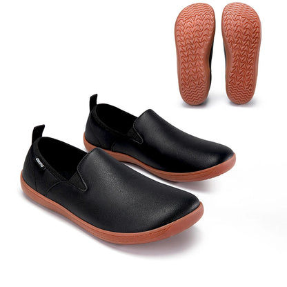 OfficeFlex Leather – Sapatos Minimalistas Com Biqueira Larga Em Pele Para Homem