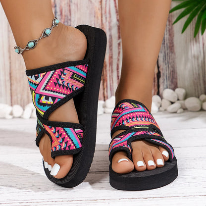 EthnicEase Lady - Sandálias Senhora Slide Verão Leves Conforto Diário