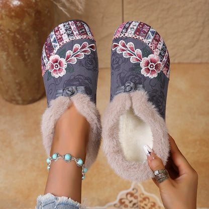 Amelisse - Sapatos Femininos de Inverno Bordados e Forrados