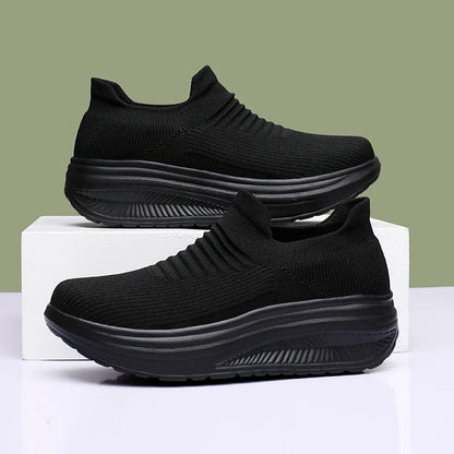 AirStep Flow – Ténis Slip-On Plataforma Respiráveis