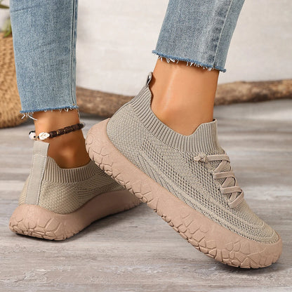 FlexKnit Comfort – Ténis Barefoot Feminino Pé Largo
