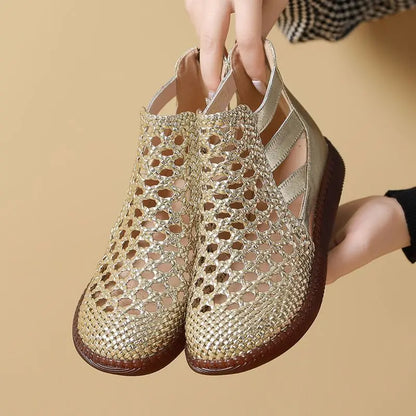 Cléopâtre Bottes sandales - Confortable et élégant (Cuir véritable)