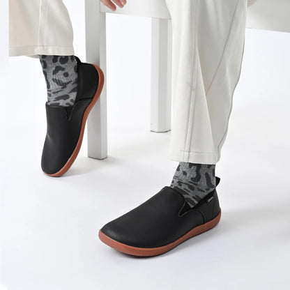 OfficeFlex Leather – Sapatos Minimalistas Com Biqueira Larga Em Pele Para Homem