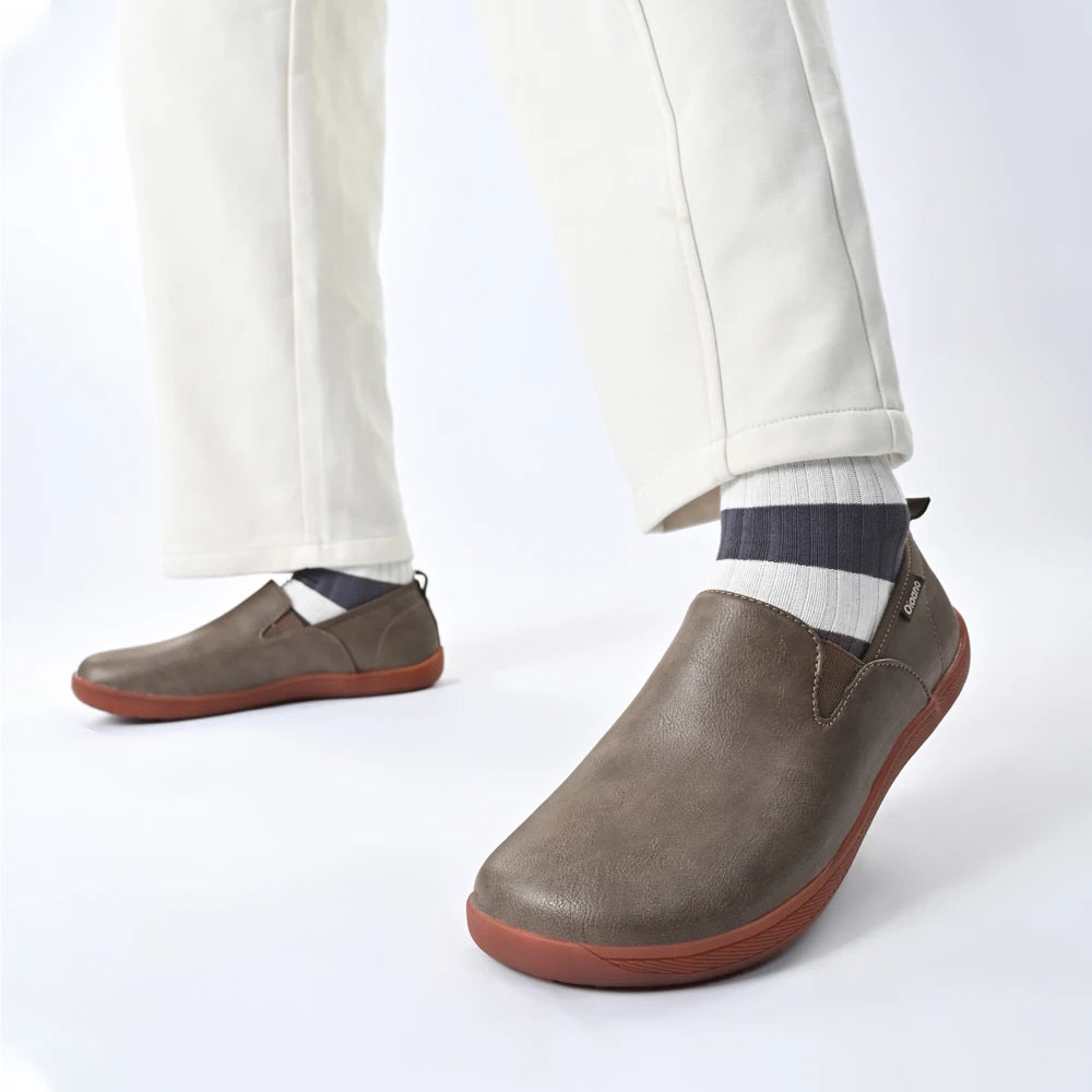 OfficeFlex Leather – Sapatos Minimalistas Com Biqueira Larga Em Pele Para Homem