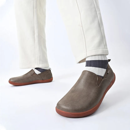 OfficeFlex Leather – Sapatos Minimalistas Com Biqueira Larga Em Pele Para Homem