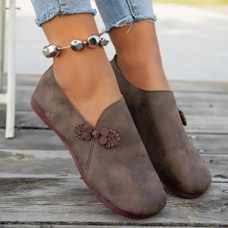 Celinne - Mocassins Femininos Retro em Canvas