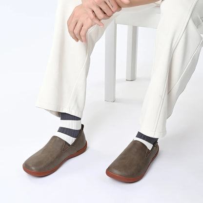 OfficeFlex Leather – Sapatos Minimalistas Com Biqueira Larga Em Pele Para Homem