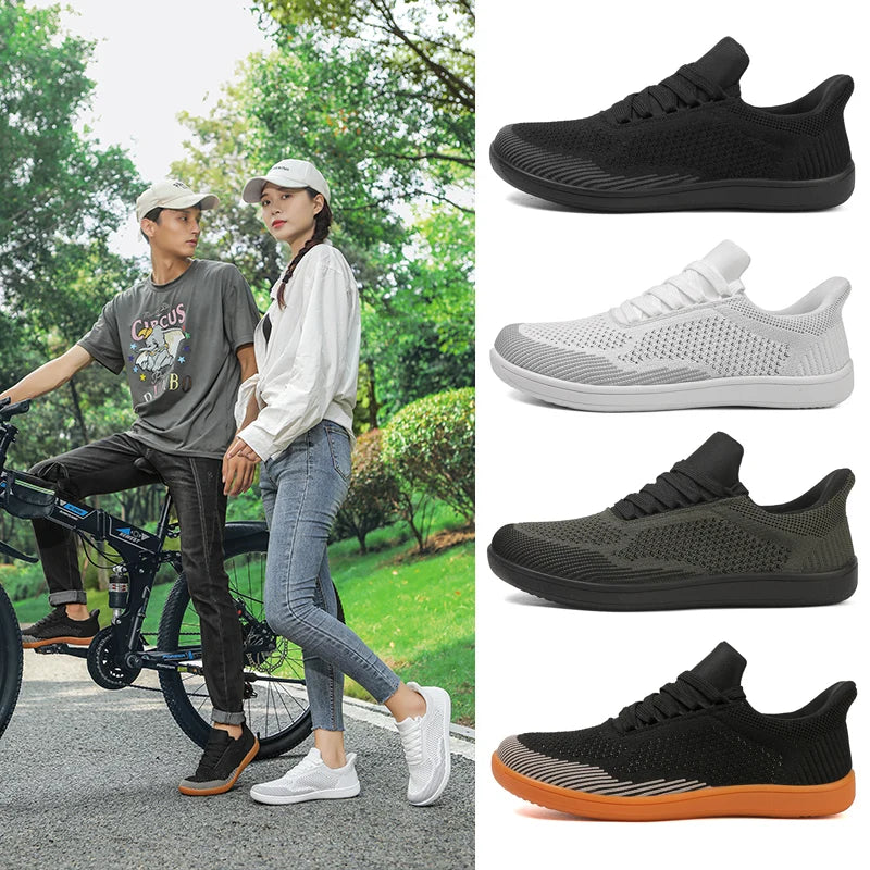 AirKnit Motion – Sapatos Barefoot Respiráveis Com Biqueira Larga Unissexo