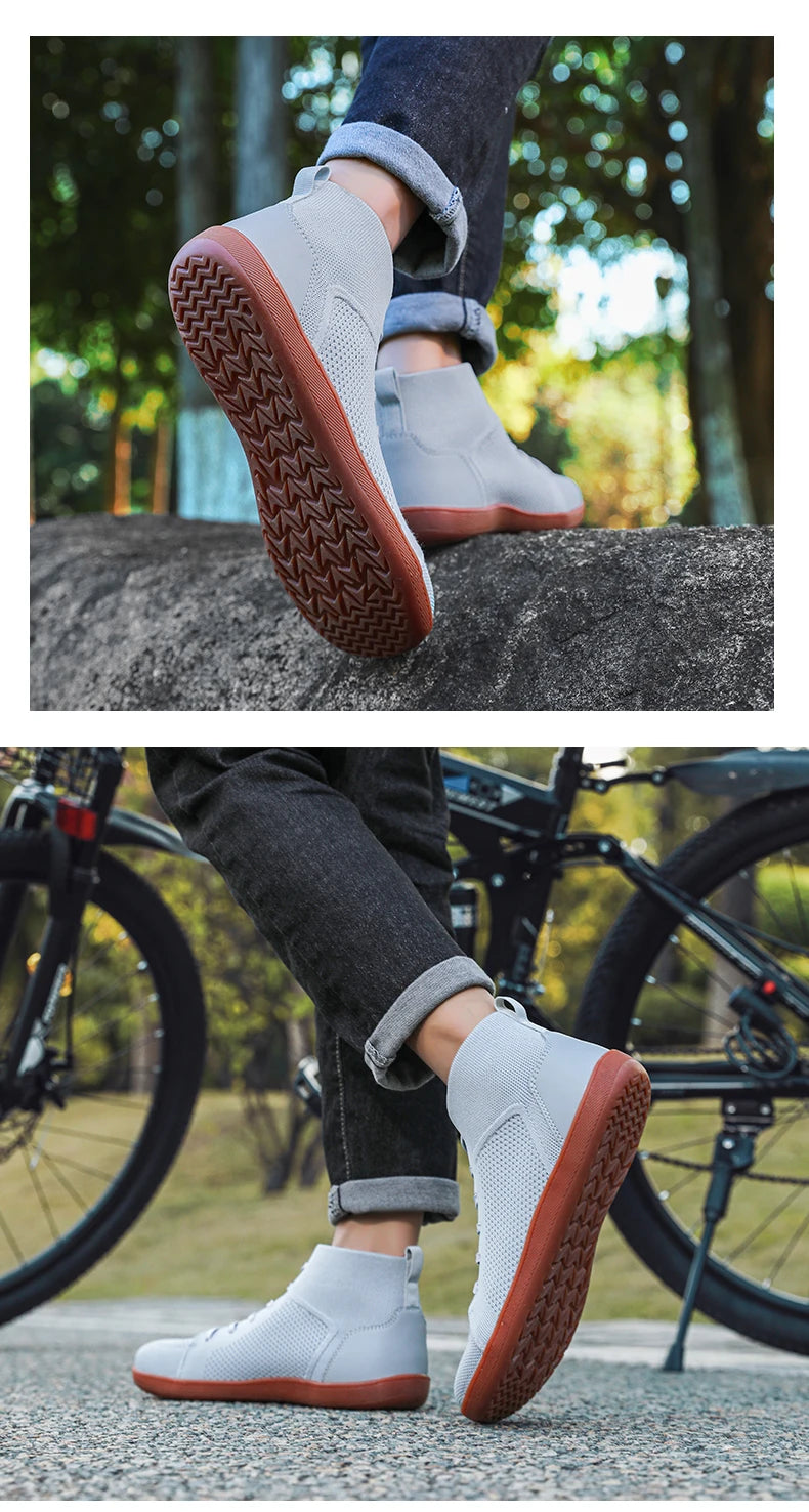 TrailMid Air – Sapatos Barefoot Mid-Top Com Biqueira Larga E Sola Zero Drop Unissexo