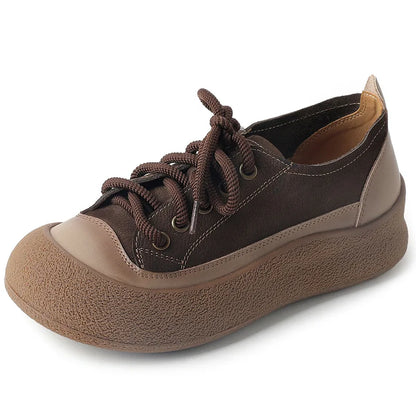 Vintage Motion – Sapatos casuais em couro genuíno para mulher