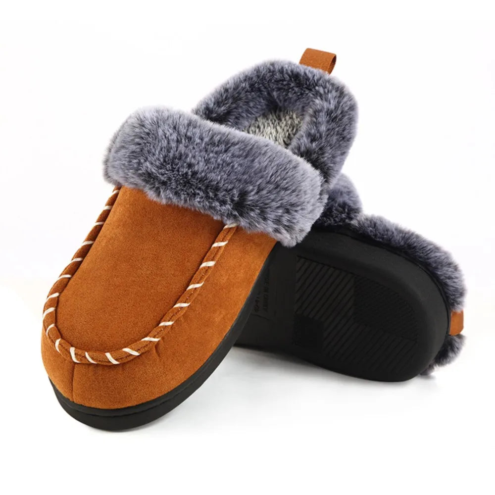 Evelisse - Pantufas Femininas de Inverno Fechadas e Forradas