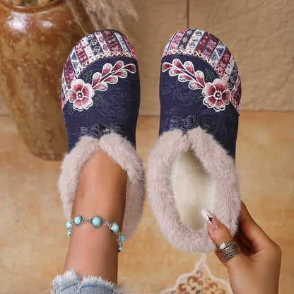 Amelisse - Sapatos Femininos de Inverno Bordados e Forrados