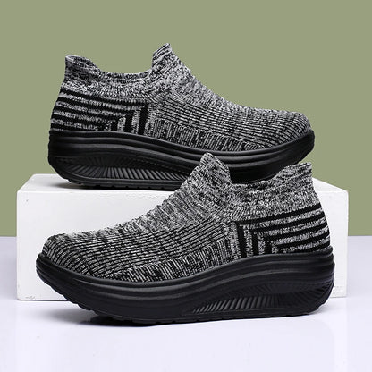 AirStep Flow – Ténis Slip-On Plataforma Respiráveis