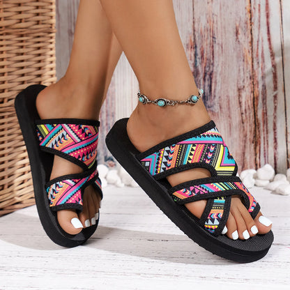 EthnicEase Lady - Sandálias Senhora Slide Verão Leves Conforto Diário