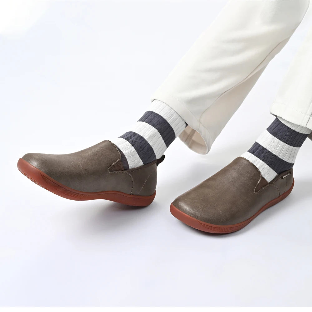 OfficeFlex Leather – Sapatos Minimalistas Com Biqueira Larga Em Pele Para Homem