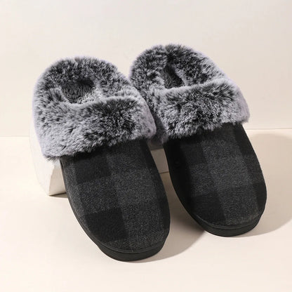 Elvara - Pantufas Barefoot Femininas Xadrez Forradas